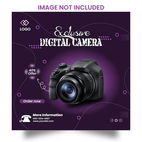 Premium Vector Digital Camera Social Media Ad Post Design Template