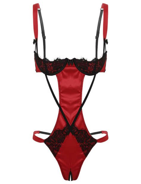 Women Lingerie Teddy Lace Open Cupless Bra Crotchless Bodysuitbabydoll Nightwear Ebay