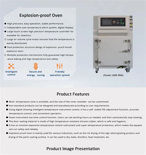 Explosion Proof Hot Air Drying Oven Machine Electronic Powered Led Solid State Capacitor Touch