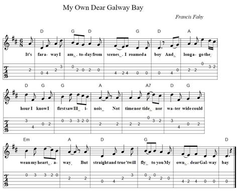 My Own Dear Galway Bay Dolores Keane lyrics chords - Irish folk songs