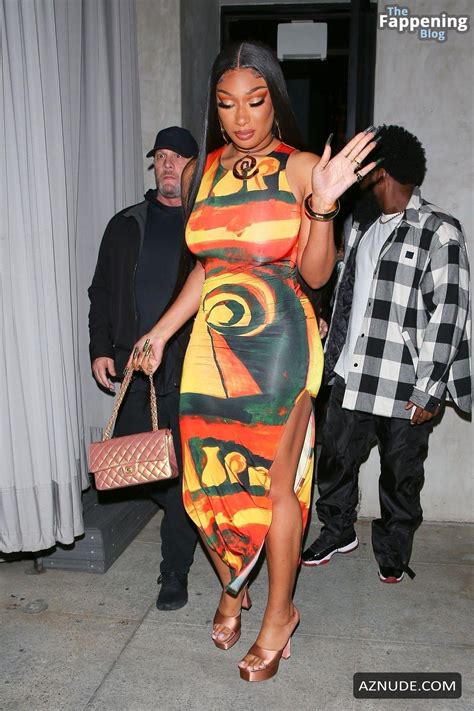 Megan Thee Stallion Sexy Shows Off Her Hot Curves While Leaving Crustacean Restaurant After