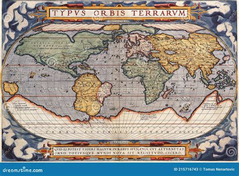 Mapas Antigos Do Mapa Do Mundo Do Orteliusc 1570 Foto De Stock