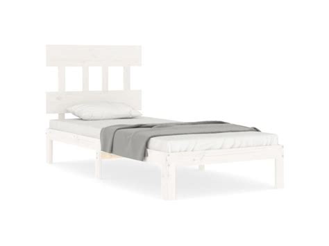 Supersleep tête de lit inclus cadre de lit blanc simple bois massif