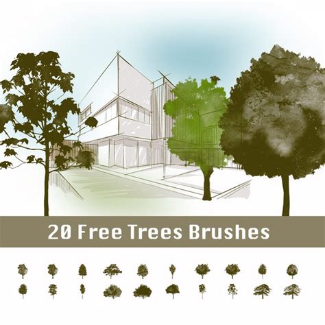 20 Free Tree Brushes Photoshop Brushes