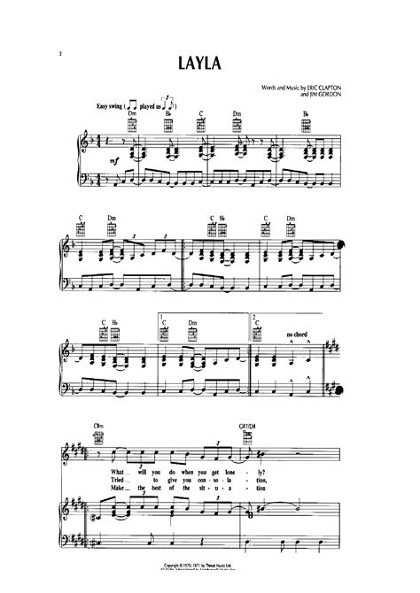 Eric Clapton Layla Sheet Music Pdf Free Score Download ★