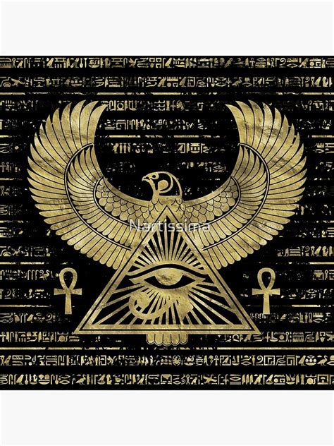 Egyptian Eye Of Horus Wadjet Gold And Black Poster For Sale By