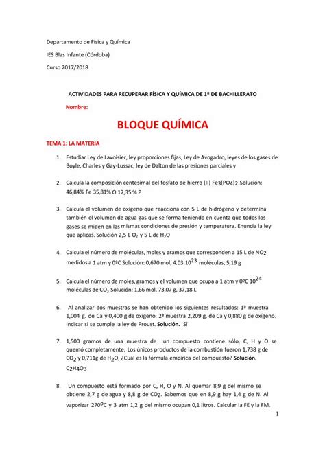 Pdf Bloque Qu Mica Iesbi Es Boyle Charles Y Gay Lussac Ley De