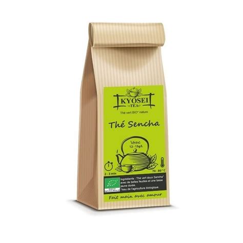 Thé vert Sencha bio avec de grandes feuilles