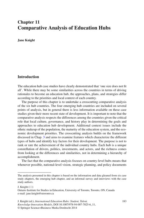 (PDF) Comparative Analysis of Education Hubs