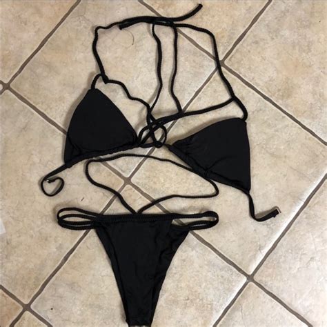 Swim Nwt Sexy Strappy Black Bikini Poshmark