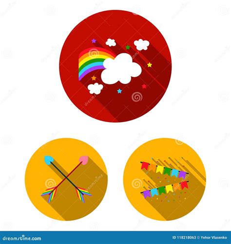 Gay And Lesbian Flat Icons In Set Collection For Design Sexual Minority And Attributes Vector