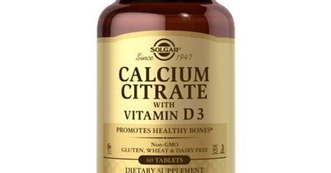 SOLGAR Calcium Citrate With Vitamin D3 60 таблетки на Топ Цена