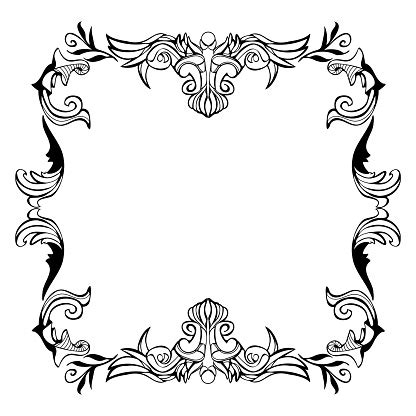 bingkai gambar tangan ornamen vektor desain gothic latar belakang