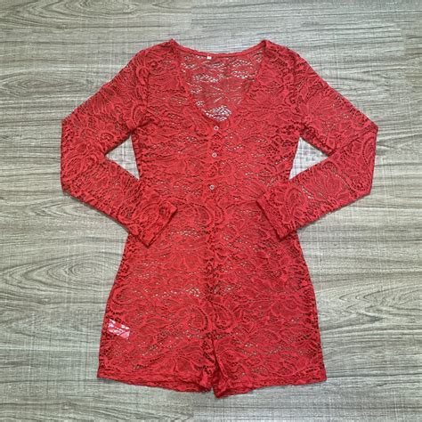 Hot Sale Sexy Transparent Sheer Mesh Lace Onesie Bodysuit Half Slip Type One Piece Lingerie For