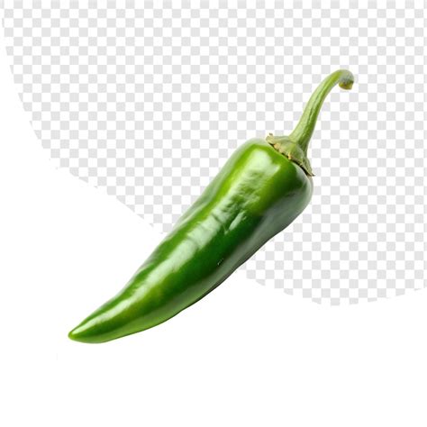 Green Hot Pepper Png Isolated On White Background Premium AI Generated PSD