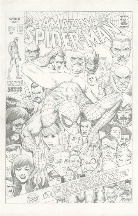 AMAZING SPIDER MAN 100 COVER RECREATION STEVE MCNIVEN COMIC ART SALE