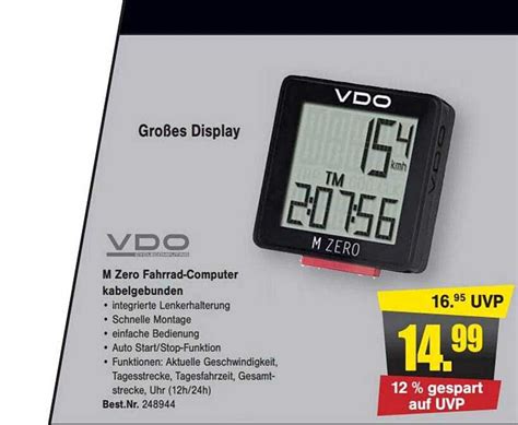 Vdo M Zero Fahrrad-computer Kabelgebunden Angebot bei Zweirad Stadler