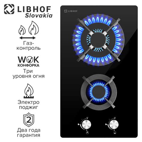 Варочная панель газовая встраиваемая Libhof IS-302 black / 30 см / WOK ...