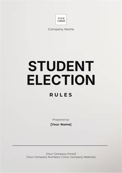 Free Student Election Rules Template to Edit Online