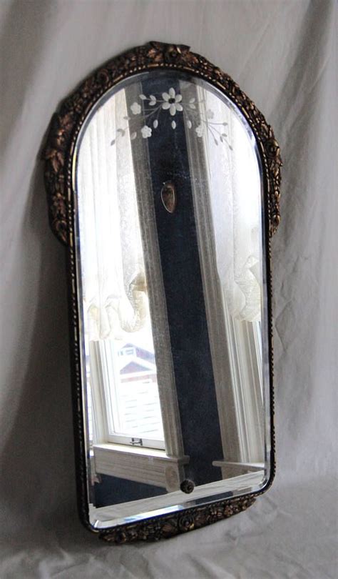 Antique Victorian Era Beveled And Etched Glass Wall Mirror Etched Mirror Mirror Mirror Wall