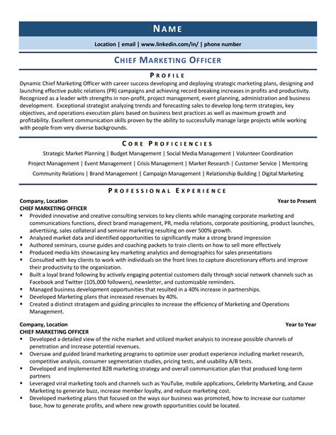 CMO Resume Example, Tips, & Tricks | ZipJob