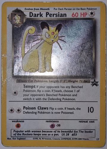 Dark Persian 17 Holo Raro Promo Pokemon Tcg Cuotas sin interés