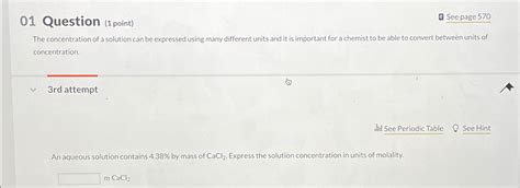 Solved 01 Question 1point Seepage 570The Concentration Of Chegg