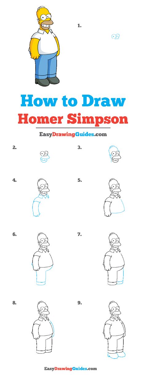 how to draw homer simpson easy