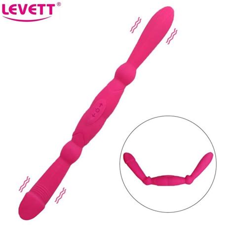Double Ended Vibrator For Lesbian Long Dual Dildo G Spot Stimulator Fleshline