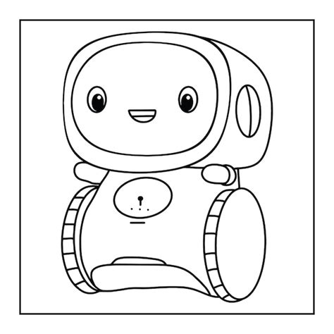 Coloriages De Robots Mignons Imprimer Pour Les Enfants Vecteur Premium