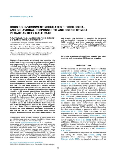 PDF Sex Differences In Diazepam Effects And Parvalbumin Positive GABA Neurons In Trait Anxiety