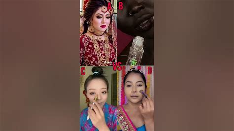 इंडियन 🔥🤫कोरियन😈😘👰 नाइजीरिया और पाकिस्तानी गर्ल👍 मेकअप वेडिंग मेकअप