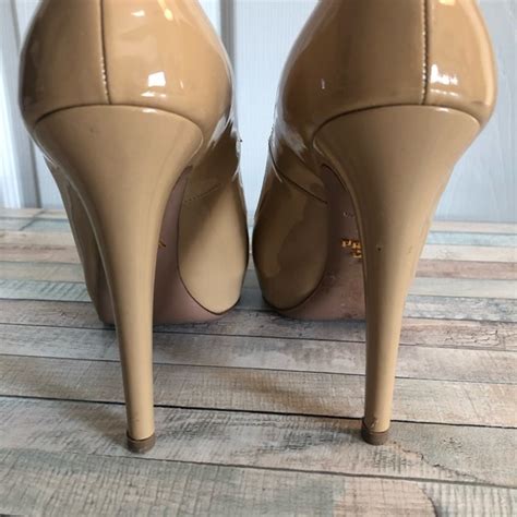 Prada Shoes Prada Saffiano Nude Patent Leather Pumps Poshmark