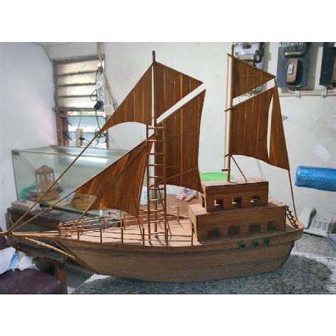 Jual Kerajinan Tangan Kapal Kapalan Terbuat Dari Bambu Miniatur Kapal