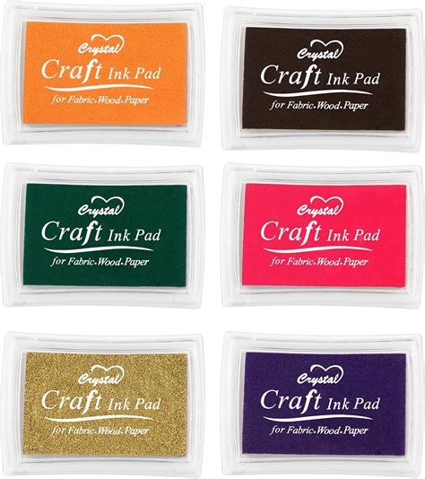 6 Pcs Ink Pads for Stamping, Washable Stamp Ink Pad Ink Pads for Kids ...