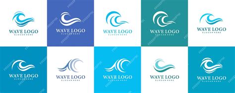 premium vector wave logo design vector set