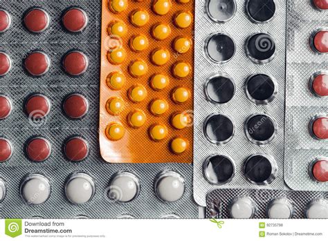 Painkillers, Tablets, Generic Pills Stock Photo - Image of field ...