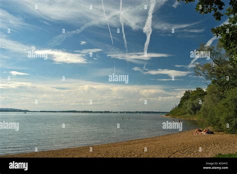 Lake Chiemsee beach, Bavaria, Germany Stock Photo - Alamy