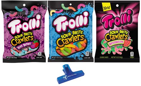 Buy Trolli Gummi Candy Sour Brite Crawlers Very Berry Original And Watermelon 5 Ounce Pack