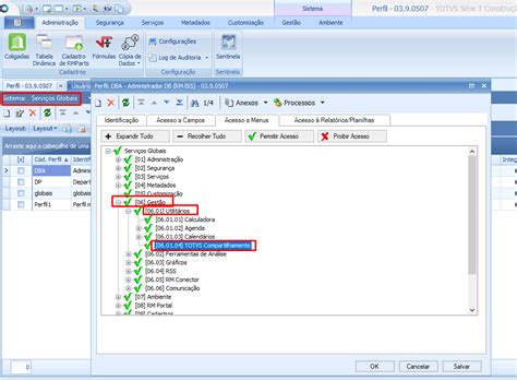 Framework Linha RM Frame Nova opção de acesso ao TOTVS