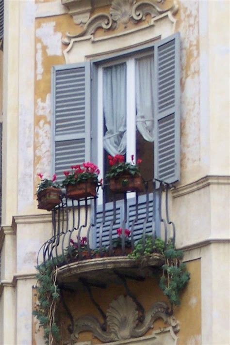 Pretty Rome Window Juliet Balcony Terrace House Exterior Balcony