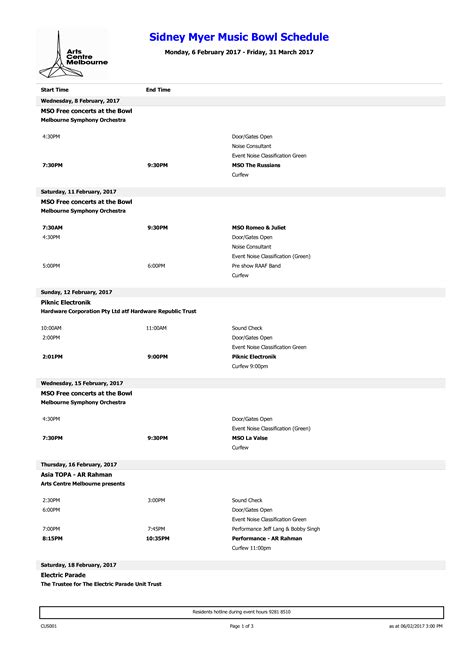 Télécharger Gratuit Printable Music Bowl Schedule