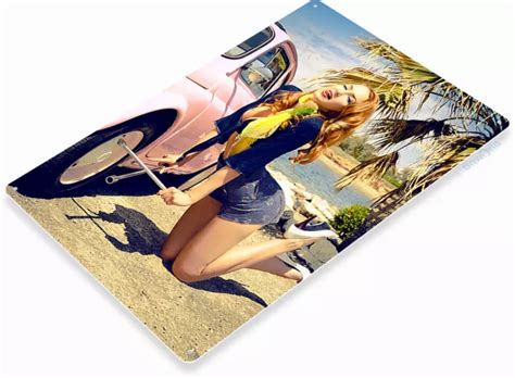 Restoration Car Sexy Pinup Girl Hot Rod Garage Shop Man Cave D Cor Metal Sign Picclick Uk