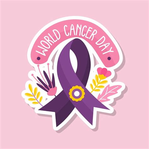 Premium Vector | World cancer sticker