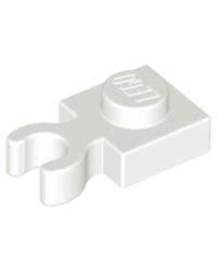 LEGO plaque modifié blanc 1 x 1 avec clip O ouvert 4085d