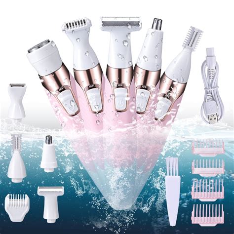 Electric Razors For Women Bikini Trimmer 5 In 1 Cordless Shaver Set Wet Dry Lady Pubic Hair