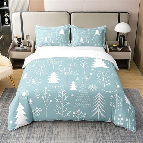 Boys Merry Christmas 100 Cotton Duvet Covercartoon Snowman Texas Star
