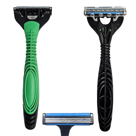 Blue & Gray Rubber Handle Disposable Razor - Body One Products