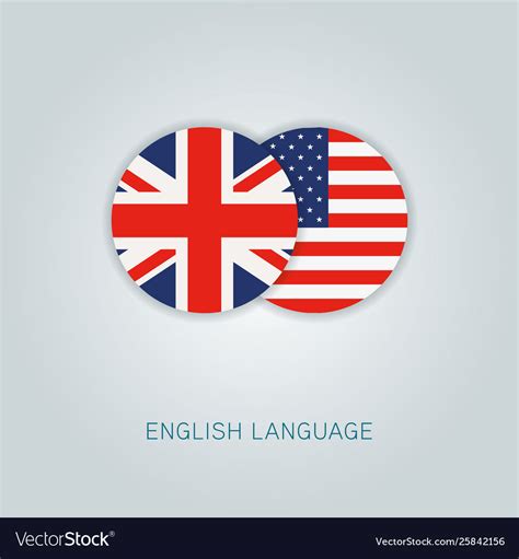 English Language Icon Usa Uk Flags Royalty Free Vector Image