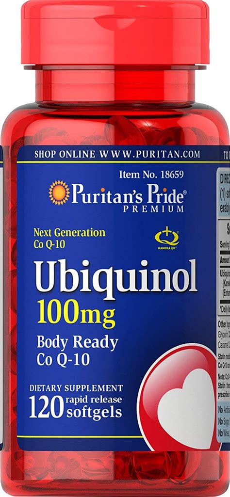 Puritans Pride Ubiquinol Softgels 100 Mg 120 Count Amazon Au